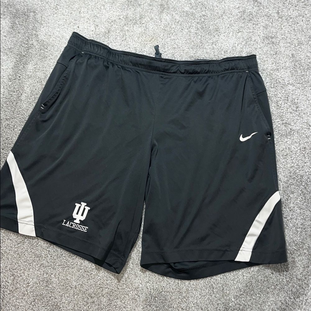 Nike Drifit 3 pocket Grey Team Issue IU Indiana Hoosiers LAX Lacrosse Shorts XXL